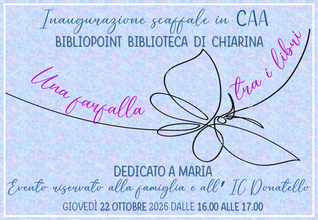 UNA FARFALLA TRA I LIBRI LOCANDINA INAUGURAZIONE.j